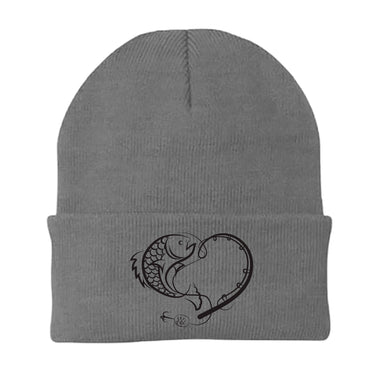 Fishing Heart Embroidered Beanie